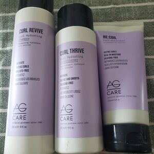 AG Curl Thrive shampoo, conditioner,  Recoil curl activator